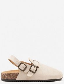 Beżowe Sandały Chodaki z Ozdobną Klamerką i Paskiem Senelra l.day damskie