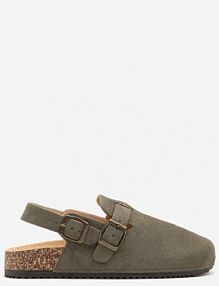 Zielone klapki Chodaki z Ozdobną Klamerką i Paskiem Senelra l.day damskie