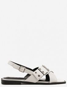 Białe sandały z Ozdobnym Paskiem z Klamrą Tunea c'm paris damskie