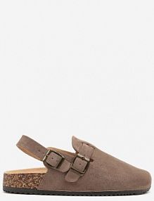 Ciemnobeżowe Sandały Chodaki z Ozdobną Klamerką i Paskiem Senelra l.day damskie