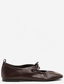 Brązowe Balerinki z Wiązaniem na Rzemyki Juliessa c'm paris