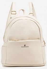 Jasnobeżowy plecak z Metalicznym Napisem Elisalla fashion damski