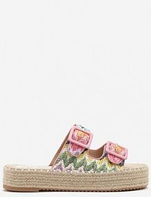 Różowe klapki na Platformie z Plecionką i Geometrycznym Motywem Xarsedi ciaodeo damskie