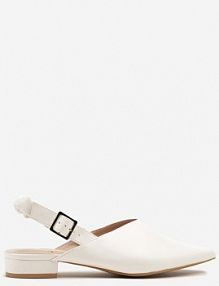 Białe sandały z Noskiem w Szpic z Zapięciem na Sprzączkę Jenadenna cink me damskie