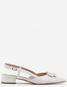 Białe sandały Slingback z Geometryczną Ozdobą Setaliena cink me