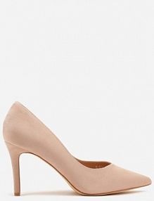 Różowe Czółenka z Imitacji Zamszu na Obcasie ze Szpiczastym Noskiem Zalinne bellucci