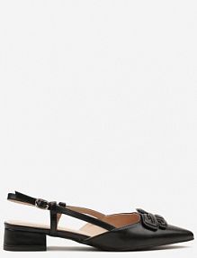 Czarne sandały Slingback z Geometryczną Ozdobą Setaliena cink me