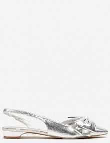 Srebrne sandały Bez Pięty z Kokardą Nolretia Renee damskie