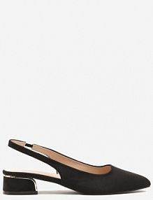 Czarne sandały Typu Slingback z Metaliczną Ozdobą Helmio ballada
