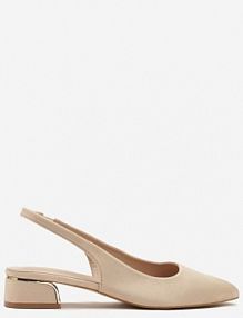 Beżowe sandały Typu Slingback z Metaliczną Ozdobą Helmio ballada