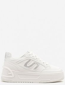 Białe sneakersy na Platformie z Geometrycznym Motywem Zolsemi next step damskie