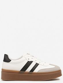 Biało-Czarne Klasyczne sneakersy Tenisówki na Niskiej Platformie Denirla romanciaga damskie