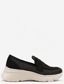 Czarne półbuty na Tłoczonej Platformie Eraviella Renee damskie