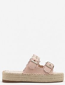 Różowe klapki z Nieregularnymi Paskami na Plecionej Podeszwie Kolarissea marquiiz damskie