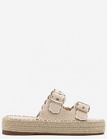 Beżowe klapki z Nieregularnymi Paskami na Plecionej Podeszwie Kolarissea marquiiz damskie