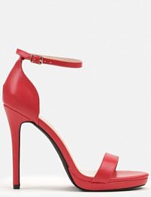 Czerwone sandały na Szpilce z Paskiem wokół Kostki i Sprzączką Silirea ciaodeo