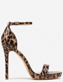 Panterkowe sandały na Szpilce z Paskiem wokół Kostki i Sprzączką Silirea ciaodeo