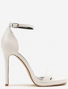 Białe sandały na Szpilce z Paskiem wokół Kostki i Sprzączką Silirea ciaodeo