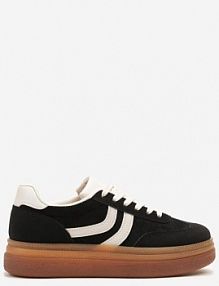 Czarne sneakersy Typu Kultowe Tenisówki na Niskiej Platformie Olritia ideal damskie