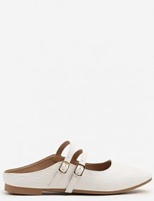 Białe klapki Balerinki Ozdobione Paseczkami Davissae cink me damskie