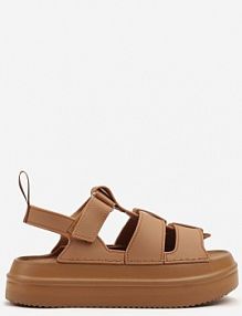 Brązowe sandały w Stylu Gladiatorek z Rzepem Faliniela bestelle damskie