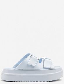 Jasnoniebieskie klapki na Piankowej Platformie z Paskami na Rzep Falarisa bestelle damskie