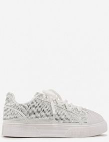 Białe sneakersy z Ozdobnym Tłoczeniem i Cyrkoniami Dorreia Renee damskie