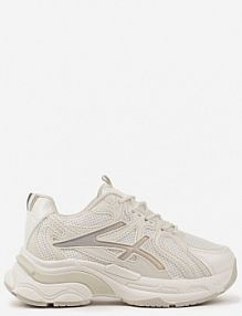 Beżowe sneakersy na Platformie z Geometrycznym Wzorem Farissa Renee damskie