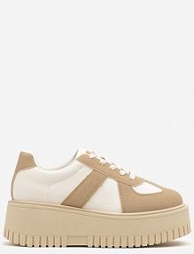 Ciemnobeżowe sneakersy Typu Tenisówki na Żłobionej Platformie Lorreia ideal damskie