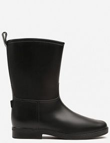 Czarne Eleganckie kalosze z Ozdobnym Przeszyciem Lenrisa Renee damskie