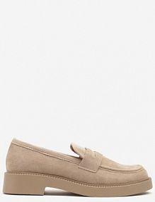 Ciemnobeżowe mokasyny Ozdobione z Przodu Paskiem Jelzivis Renee damskie