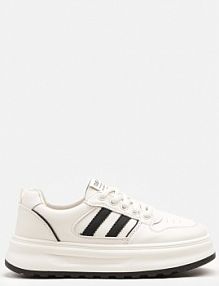 Beżowo-Czarne sneakersy z Geometrycznym Wzorem Fonawia Renee damskie