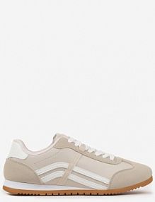 Beżowe sneakersy Klasyczne Tenisówki Zdobione Przeszyciami Ellexia Renee damskie