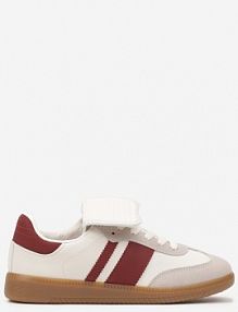 Beżowo-Bordowe sneakersy w Stylu Tenisówek z Wywinięciem Aveloren Renee damskie