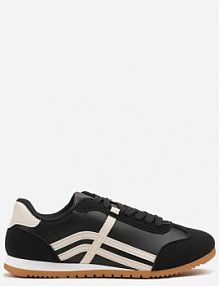 Czarne sneakersy Klasyczne Tenisówki Zdobione Przeszyciami Ellexia Renee damskie