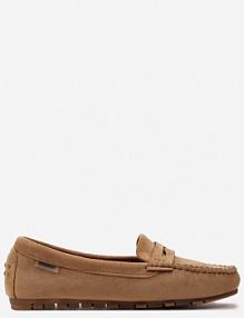 Brązowe Płaskie mokasyny o Klasycznym Fasonie z Przeszyciem Wenniva Renee damskie