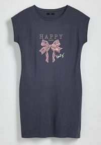 Koszula nocna z nadrukiem Reserved szara 071CS-86X