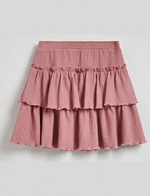 Spódnica mini z falbanami Reserved różowa 083DT-39X