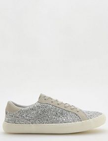 Sneakersy z błyszczącymi aplikacjami Reserved srebrne damskie 101CQ-SLV
