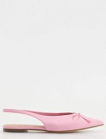 Skórzane baleriny z kokardką Reserved różowe 289CR-30X