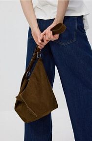 Torebka crossbody z imitacji zamszu Reserved zielona damska 344CN-87X