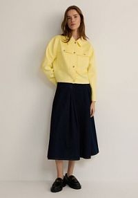Kurtka z kołnierzem Reserved żółta damska 478DR-10X