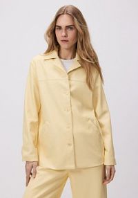 Kurtka z imitacji skóry Reserved żółta damska 484EN-10X