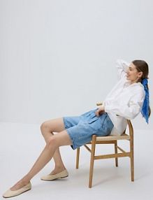 Skórzane baleriny Reserved białe 486CP-01X