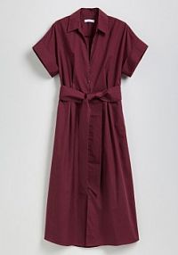 Koszulowa sukienka z paskiem Reserved czerwona 5163V-83X