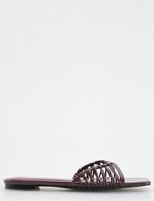 Klapki z paskami Reserved czerwone damskie 542CP-83X