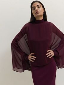 Ponczo z cekinami Reserved brązowe 549EN-93X