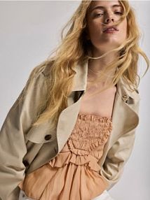 Krótki top z modalem Reserved pomarańczowy damski 558FB-24X