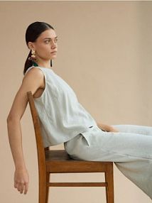 Gładki top z modalu Reserved zielony damski 580FB-07X