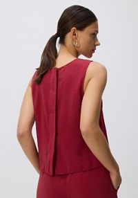 Gładki top z modalu Reserved czerwony damski 580FB-83X